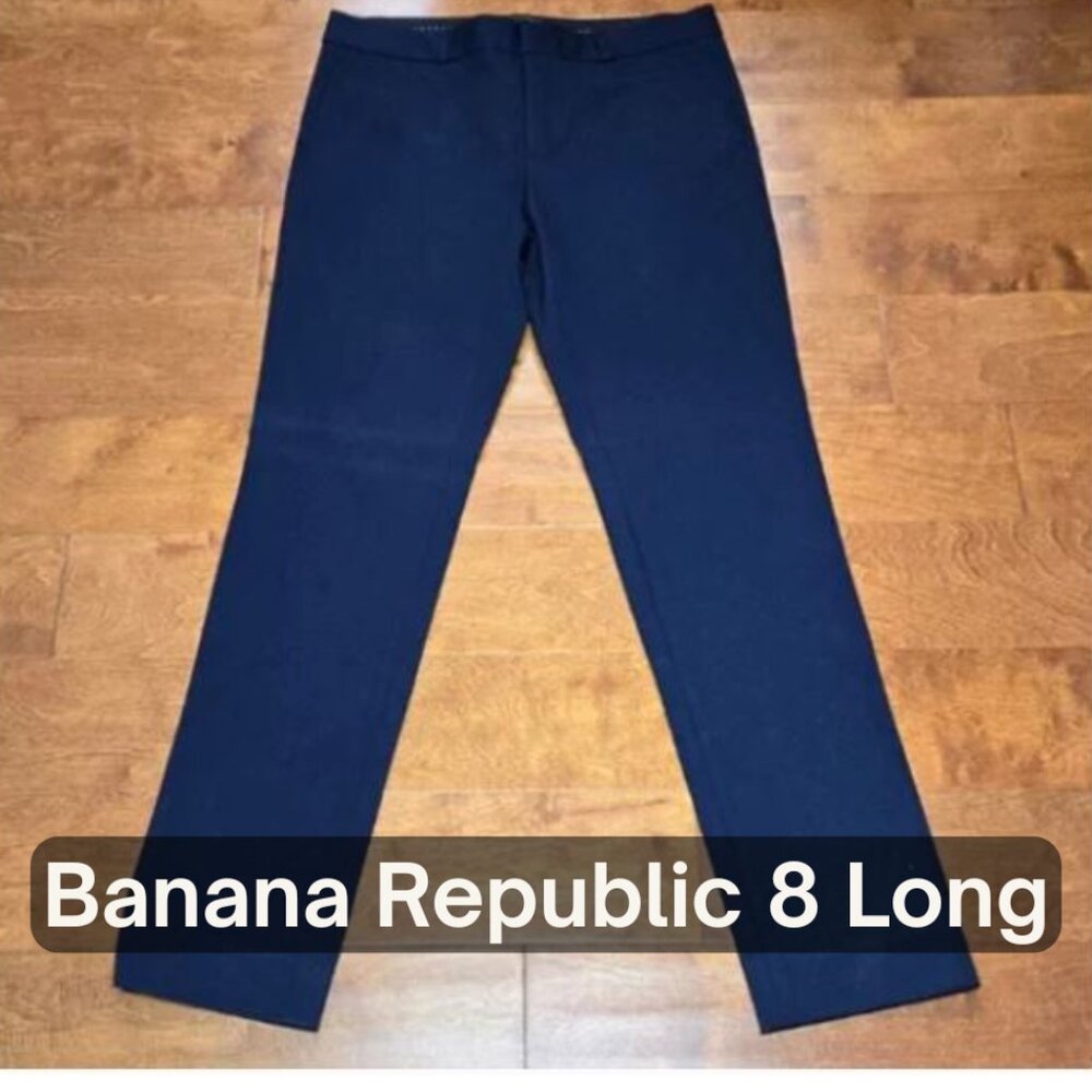 Banana Republic Sloan Pants Navy Size 8L Bi-Stretch Ankle Trouser